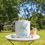 Personalisierte niedliche Hase Osterei Korb mit Namen Ostern Party Geburtstag Geschenk für Jungen Mädchen