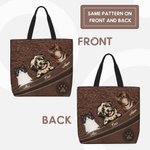 Gepersonaliseerde Vintage Paw Print 1-5 Honden Katten Grote Zippered Tote Bag met Namen Vakantie Verjaardagscadeau voor Pet Lovers Eigenaren