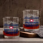 Personalisierte 16oz blauen Kragen Druck Whiskey Glas mit Namen Bar Glaswaren Vatertag Geschenk für Opa Papa