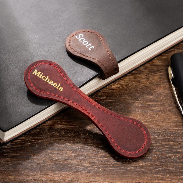 Personalisierte eingravierten Namen Leder magnetische Lesezeichen Clip Lesen Zubehör Geburtstag Geschenk für Buchliebhaber Bücherwurm