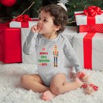 Spersonalizowany pierwszy świąteczny romper dla niemowląt z postaciami z bajek z imieniem Baby Shower Świąteczny prezent dla nowonarodzonej dziewczynki i chłopca