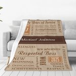Coperta di pensionamento personalizzata Best Achievement Super Soft Regalo di addio per colleghi e amici