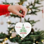 Personalized Love Heart Ceramic Ornament with Name Photo Our First Christmas Birthday Anniversary Gift for Wife Husband