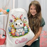 Personalisierte niedlichen Cartoon Kaninchen Küken Ostern Drawstring Geschenk Tasche mit Namen Geburtstag Ostern Party Geschenk für Kinder Familie