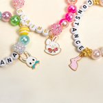Personalisierte niedliche Kaninchen Charme bunte elastische Perlen Armband mit Namen Ostern Geschenk für Kinder Mädchen