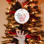 Personalized Pink Nutcracker Ballerina Merry Christmas Ceramic Ornament Baby Shower 1st Christmas Gift for Boys Girls Family