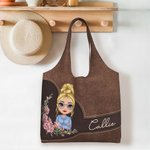 Personalizada Nacimiento Flor Corona Caricatura Personaje Bolsa Tote con Nombre Uso Diario Día de la Madre Cumpleaños Regalo para Mujeres