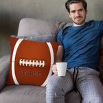 Taie d'oreiller carrée personnalisée sur le thème du ballon avec nom Cadeau de pendaison de crémaillère et d'anniversaire pour les amateurs de sport de ballon