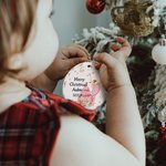 Personalized Pink Nutcracker Ballerina Merry Christmas Ceramic Ornament Baby Shower 1st Christmas Gift for Boys Girls Family