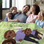 Personaje de dibujos animados personalizado Miembro de la familia Suave manta para el hogar Decoración Regalo de cumpleaños para la familia de amigos