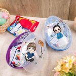 Personalised Cartoon Character Butterfly Birth Flower Jumbo Easter Egg with Name Easter Home Decor Party Gift for Family Kids Friends