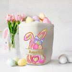 Personalisierte niedliche Hase Osterei Korb mit Namen Ostern Party Geburtstag Geschenk für Jungen Mädchen