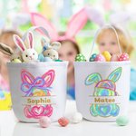 Personalisierte niedliche Hase Osterei Korb mit Namen Ostern Party Geburtstag Geschenk für Jungen Mädchen
