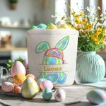 Personalisierte niedliche Hase Osterei Korb mit Namen Ostern Party Geburtstag Geschenk für Jungen Mädchen