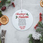 Adorno personalizado de cerámica con foto Navidad en el cielo Decoración del árbol de Navidad Regalo conmemorativo para la familia