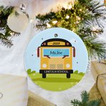 Autista di scuolabus personalizzato in ceramica Albero di Natale appeso Ornamento di apprezzamento Regalo di ringraziamento per l'autista di scuolabus