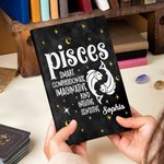 Personalised Positive Zodiac Character Traits Name A5 Notebook with 100 Lined Pages Birthday Self Affirmation Gift for Constellation Lovers Friends