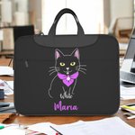 Sacoche pour ordinateur portable imperméable avec bandoulière réglable et nom Cadeau d'anniversaire pour les étudiants et les employés de bureau