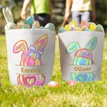 Personalisierte niedliche Hase Osterei Korb mit Namen Ostern Party Geburtstag Geschenk für Jungen Mädchen