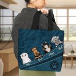 Sac Fourre-Tout Vintage Personnalisé avec 1-5 Chiens Chats et Noms Sac à Fermeture Éclair Cadeau de Noël Anniversaire pour Amoureux d'Animaux