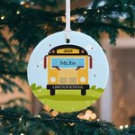 Autista di scuolabus personalizzato in ceramica Albero di Natale appeso Ornamento di apprezzamento Regalo di ringraziamento per l'autista di scuolabus