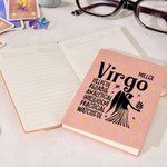 Personalised Positive Zodiac Character Traits Name A5 Notebook with 100 Lined Pages Birthday Self Affirmation Gift for Constellation Lovers Friends