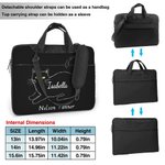 Sacoche pour ordinateur portable imperméable avec bandoulière réglable et nom Cadeau d'anniversaire pour les étudiants et les employés de bureau