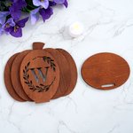 Personalized 3D Pumpkin Tea Light Holder with Initial and LED Candle Home Decor Halloween Birthday Gift for Friend Family