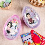 Personalised Cartoon Character Butterfly Birth Flower Jumbo Easter Egg with Name Easter Home Decor Party Gift for Family Kids Friends