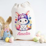 Personalisierte niedlichen Cartoon Kaninchen Küken Ostern Drawstring Geschenk Tasche mit Namen Geburtstag Ostern Party Geschenk für Kinder Familie