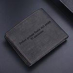 Portafoglio bifold da uomo in pelle PU  personalizzata con foto testo inciso e scomparti multipli regalo di anniversario della festa del papà per lui