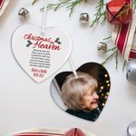 Adorno personalizado de cerámica con foto Navidad en el cielo Decoración del árbol de Navidad Regalo conmemorativo para la familia