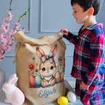 Personalisierte niedlichen Cartoon Kaninchen Küken Ostern Drawstring Geschenk Tasche mit Namen Geburtstag Ostern Party Geschenk für Kinder Familie