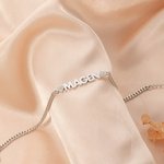 Henkilökohtainen nimi Curb Chain rannekoru Pave Zirkonia Heart Star Symbol Dainty korut syntymäpäivä vuosipäivä lahja naisille