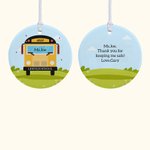 Autista di scuolabus personalizzato in ceramica Albero di Natale appeso Ornamento di apprezzamento Regalo di ringraziamento per l'autista di scuolabus