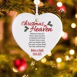 Adorno personalizado de cerámica con foto Navidad en el cielo Decoración del árbol de Navidad Regalo conmemorativo para la familia