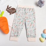 Personalized My First Easter Bunny Name Soft Baby Bodysuit Pants Swaddle Hat Set Holiday Outfit Easter Birthday Baby Shower Gift for Newborns