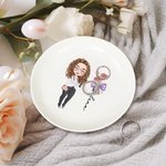 Personalisierte Geburt Blume Schleife-Knoten Stethoskop medizinische Cartoon-Charakter Schmuckplatte mit Namen Geburtstag Krankenschwester Woche Geschenk für medizinisches Personal
