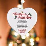 Adorno personalizado de cerámica con foto Navidad en el cielo Decoración del árbol de Navidad Regalo conmemorativo para la familia