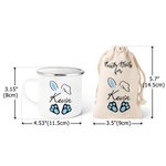 Personalisierte niedliche Osterhase 12oz Emaille Becher Snack Tasche mit Namen Ostern Party Geburtstag Geschenk für Kinder