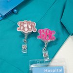 Personalized Acrylic Monogram Badge Reel Medical Birthday Appreciation Gift for Doctor Nurse Medical Staff