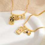 Personalisierte Tarot Zodiac Birthstone Initial Number Halskette zierlich Astrologie Schmuck Geburtstag Geschenk für Frauen Astrologie Liebhaber