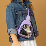 Personalized Shakable Sequins Cute Colorful Fanny Pack Cross Body Bag with Name Birthday Vacation Gift for Kids