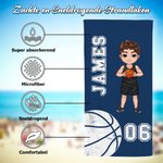 Gepersonaliseerde Basketbal Volleybal Extra Groot Absorberende Strandlaken met Naam Nummer Wedstrijd Dag Cadeau voor Ballenliefhebbers