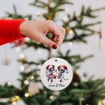 Personalized Cute Dancing Skeletons Ceramic Ornament with Name and Year Funny Holiday Decoration Day of The Dead Gift for Couple