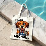 Personaje de dibujos animados personalizado Animal antes del café Bolsa de lona con cafeína con nombre Regalo de cumpleaños para trabajador de oficina Amante del café Amigo de la familia