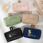 Trousse de maquillage personnalisée avec nom Accessoires de voyage portables Anniversaire Cadeau d'enterrement de vie de jeune fille pour les femmes