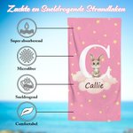 Gepersonaliseerd Steren Bosdier Extra Groot Sneldrogende Strandlaken met Initiaal Naam Strand Zwembad Feest Verjaardag Cadeau voor Jongens en Meisjes