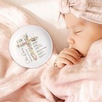 Personalized Floral Cross Bible Verse Ceramic Ring Dish Jewellery Tray with Name First Communion Party Decoration Christening Baptism Gift for Girls
