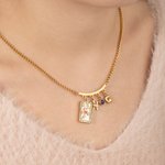Personalisierte Tarot Zodiac Birthstone Initial Number Halskette zierlich Astrologie Schmuck Geburtstag Geschenk für Frauen Astrologie Liebhaber